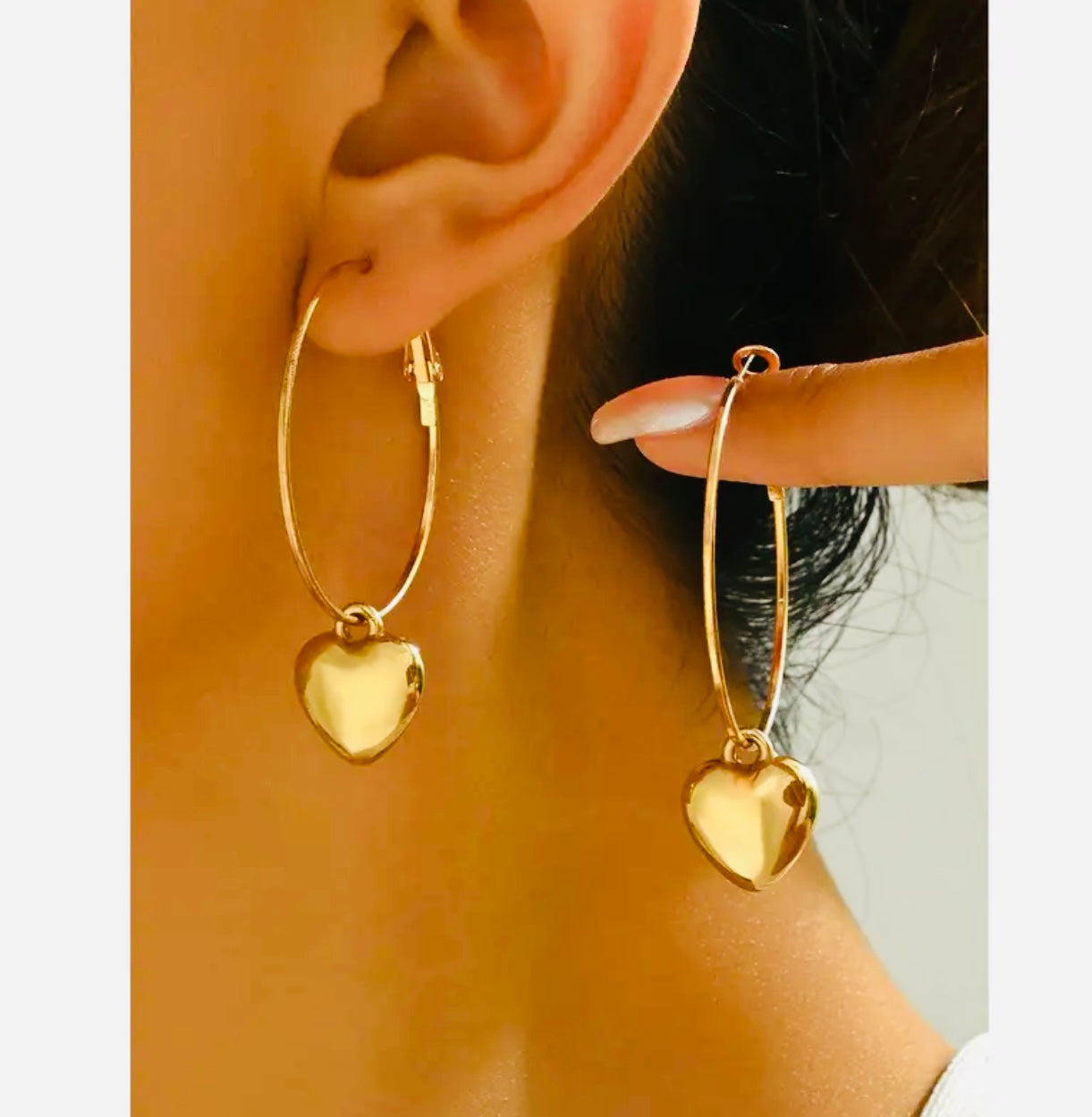 Boucles pendentif coeur