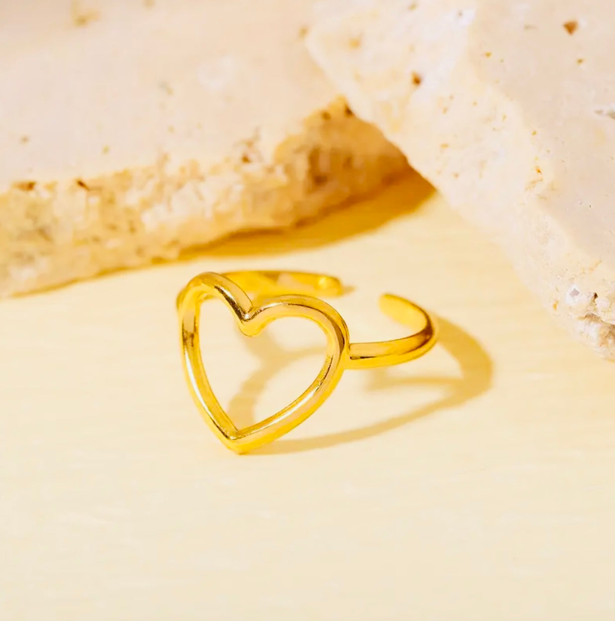 Bague coeur ajustable