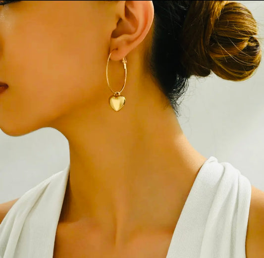 Boucles pendentif coeur